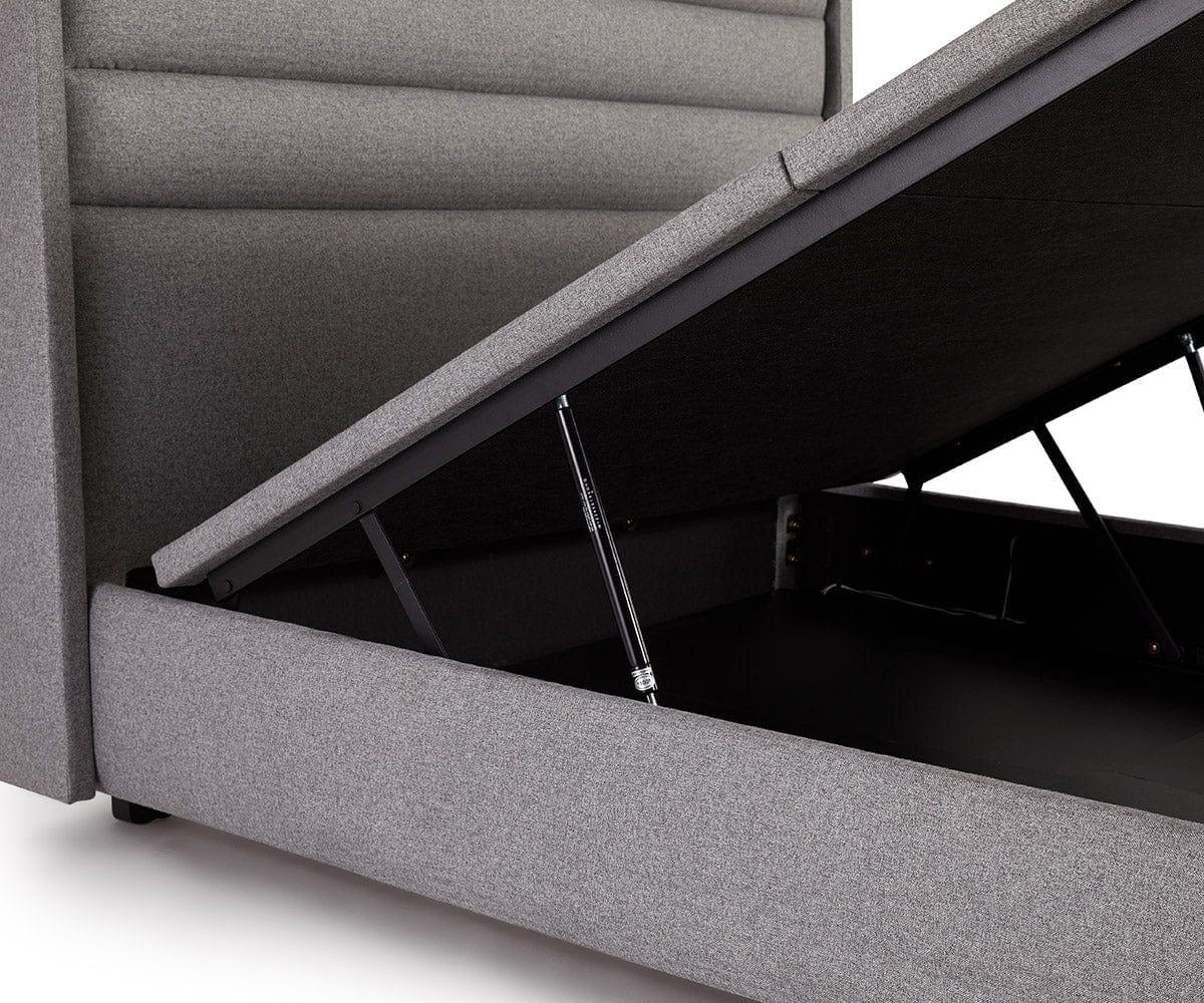 Lit de rangement rembourré Reed