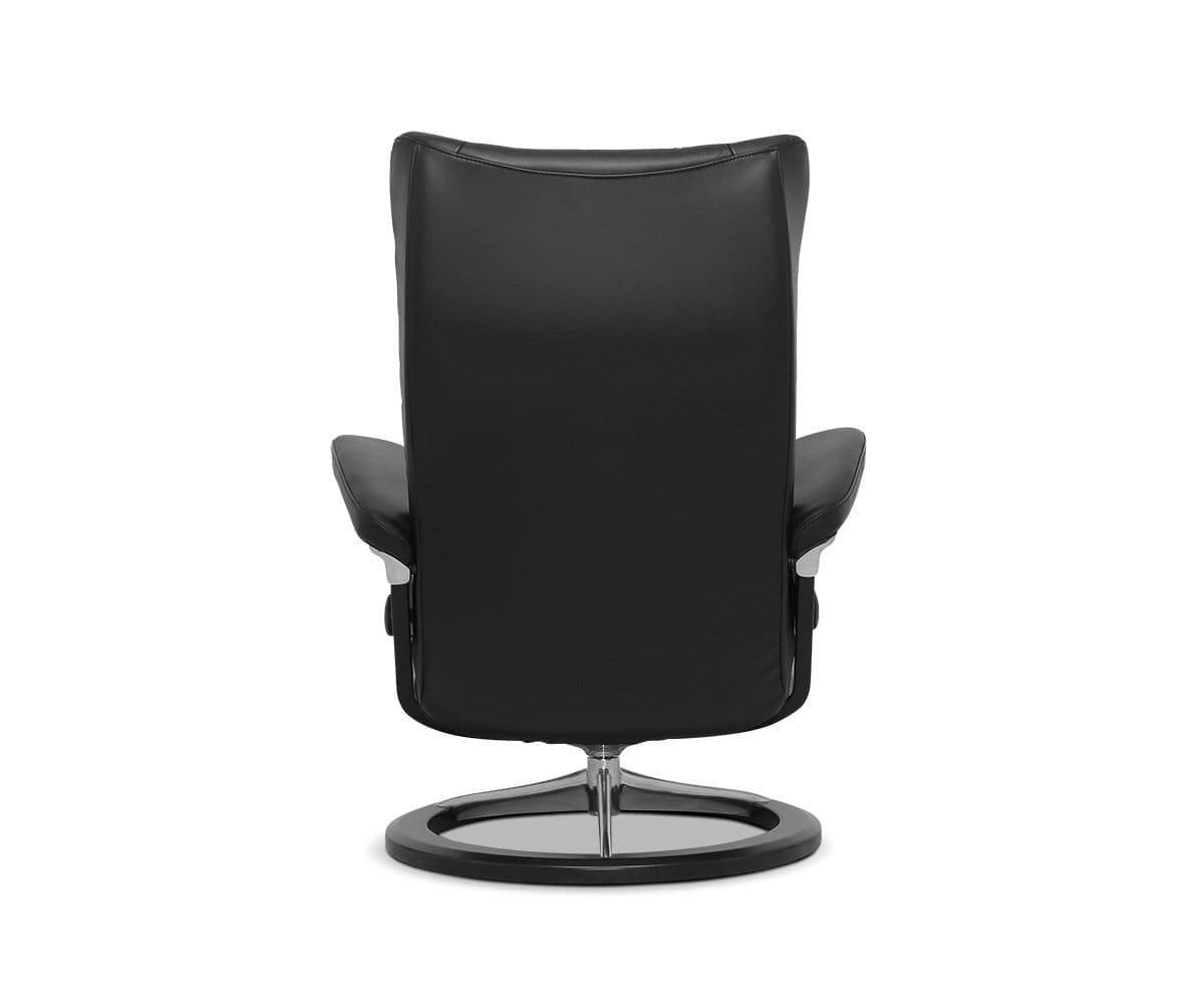 Fauteuil inclinable et ottoman Stressless® avec base Signature - Noir