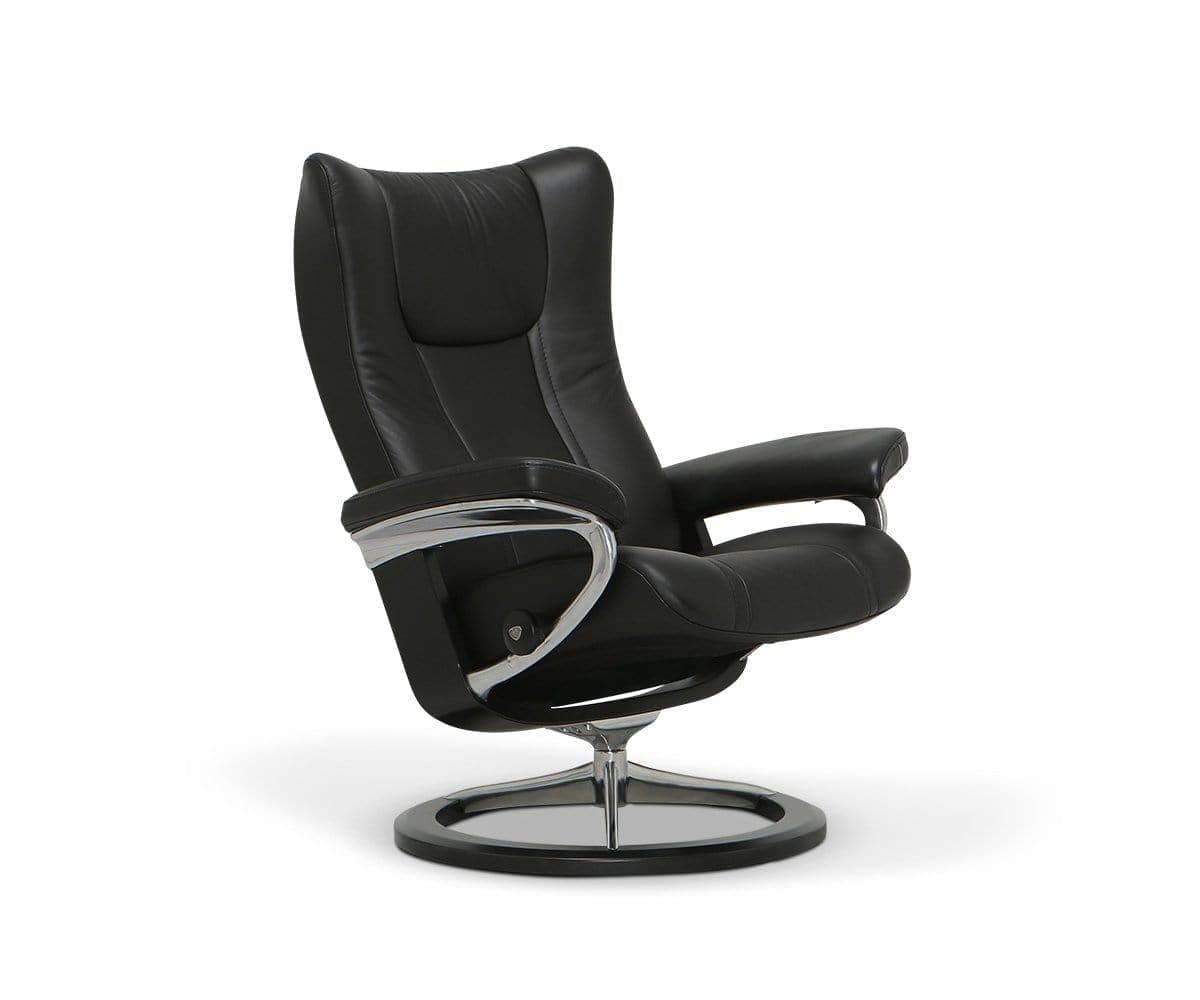 Fauteuil inclinable et ottoman Stressless® avec base Signature - Noir