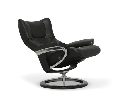 Fauteuil inclinable et ottoman Stressless® avec base Signature - Noir
