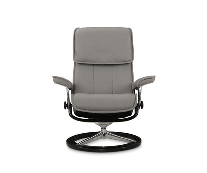 Fauteuil inclinable et ottoman Stressless® Admiral - Gris argenté