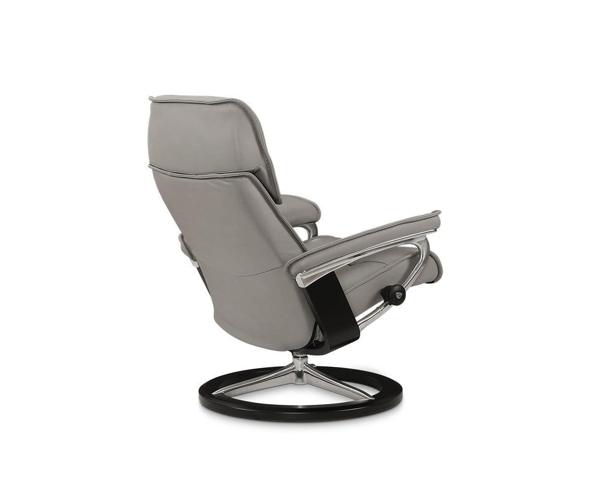 Fauteuil inclinable et ottoman Stressless® Admiral - Gris argenté