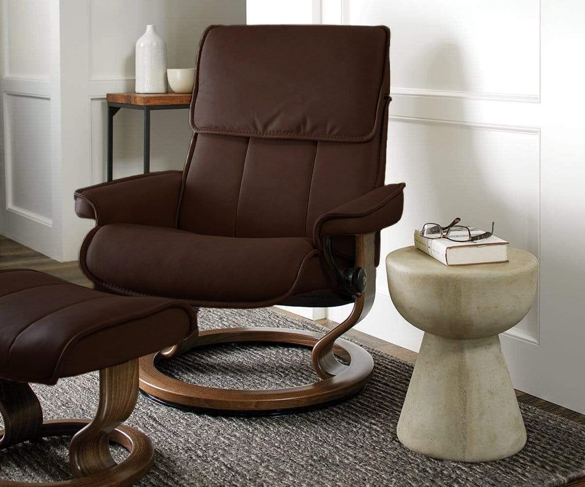 Fauteuil inclinable et ottoman Stressless® Admiral - Chocolat