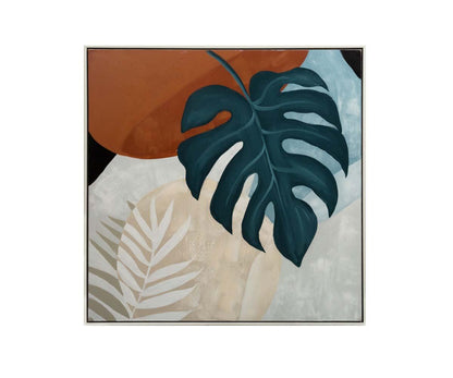 Peinture à l'huile Monstera au clair de lune