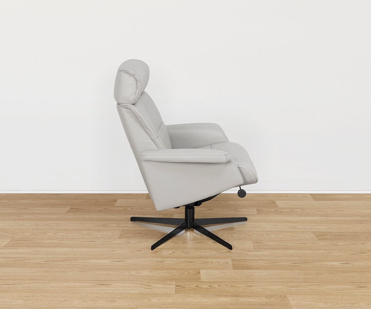 Fauteuil inclinable et ottoman en cuir Leif