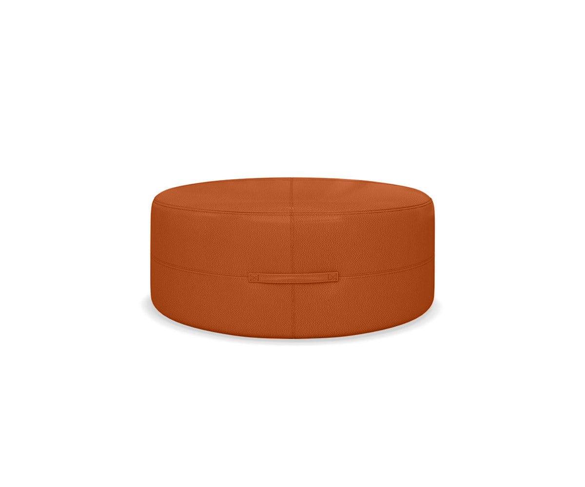 Pouf rond en cuir Ellis