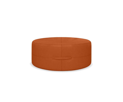 Pouf rond en cuir Ellis