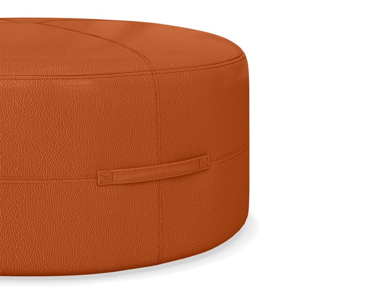 Pouf rond en cuir Ellis