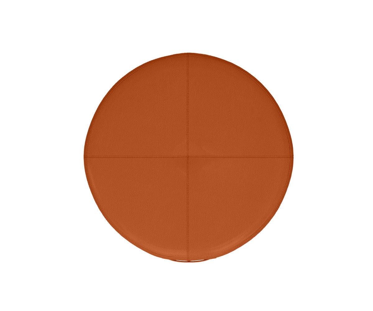 Pouf rond en cuir Ellis