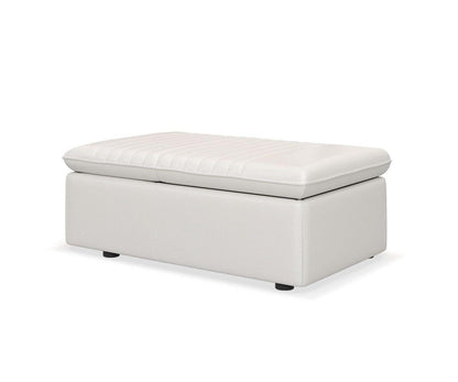 Pouf de rangement et chaise en cuir Tobi