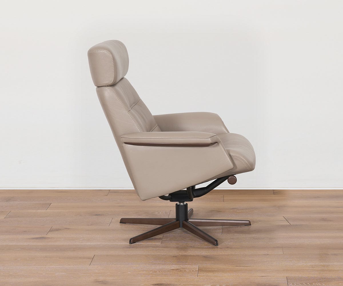 Fauteuil inclinable et ottoman en cuir Steffen