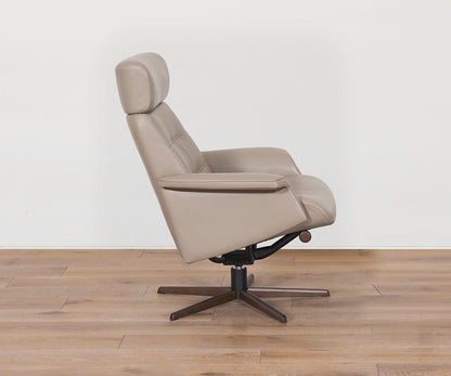 Fauteuil inclinable et ottoman en cuir Steffen