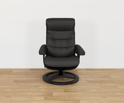 Fauteuil inclinable et ottoman en cuir Hans