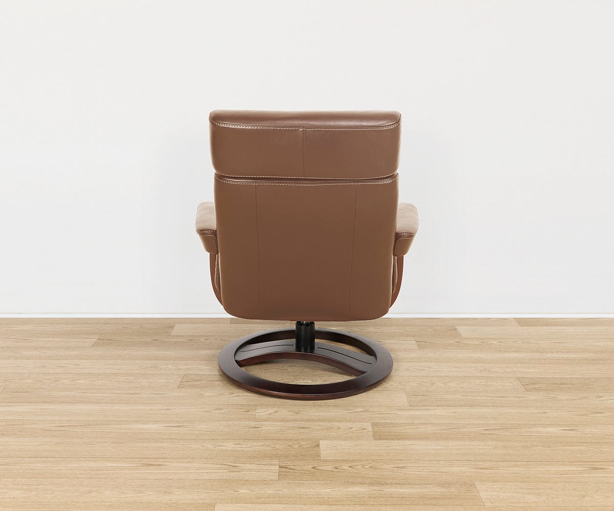 Fauteuil inclinable et ottoman en cuir Oswin