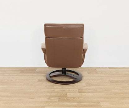 Fauteuil inclinable et ottoman en cuir Oswin