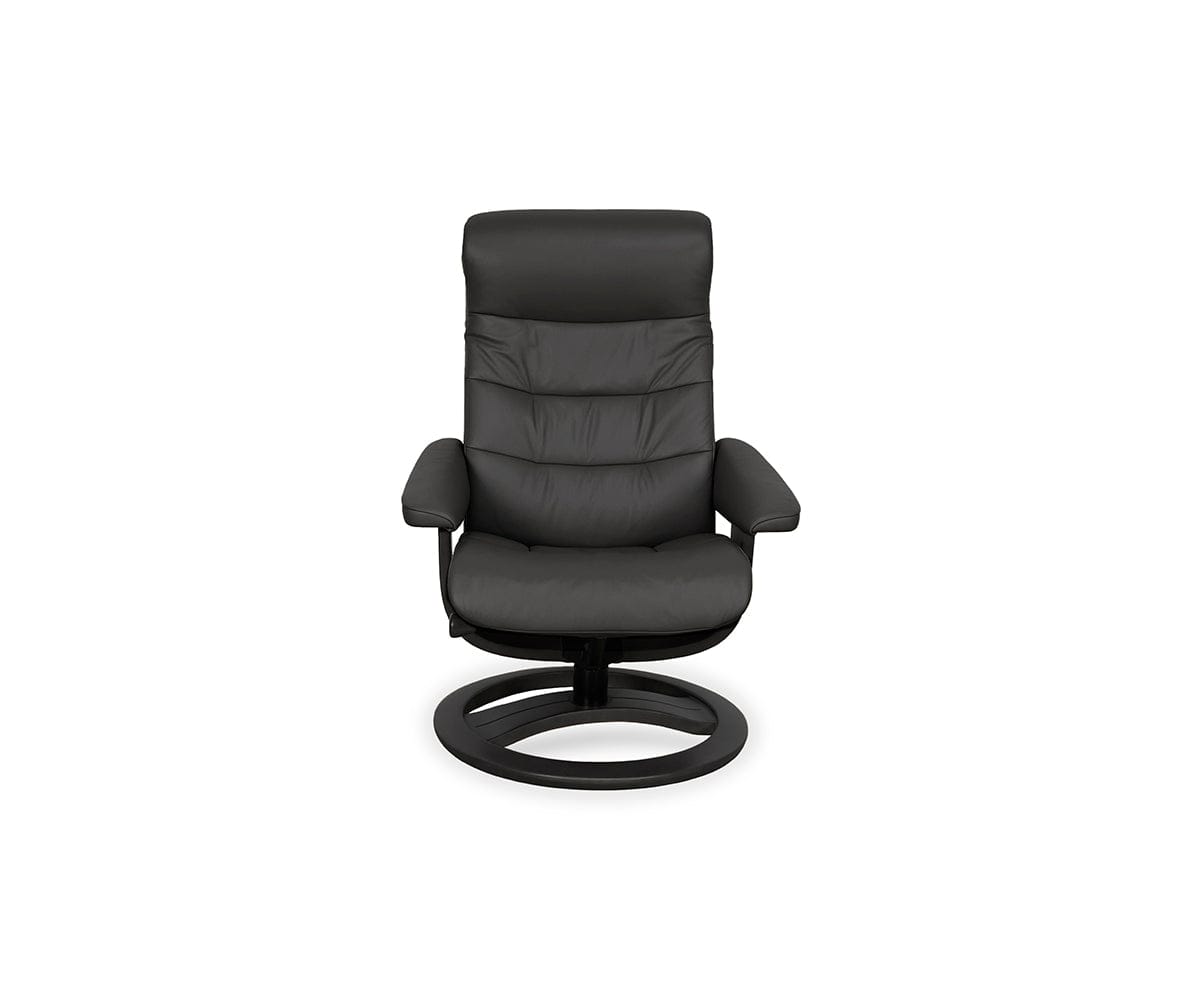 Fauteuil inclinable et ottoman en cuir Hans