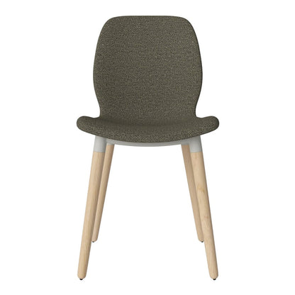 Chaise de salle à manger Seed - Rembourrée - Piètement en chêne huilé, pigmenté blanc