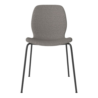 Chaise de salle à manger Seed - Rembourrée - Base en acier, laquée noire