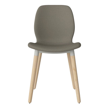 Chaise de salle à manger Seed - Rembourrée - Piètement en chêne huilé, pigmenté blanc