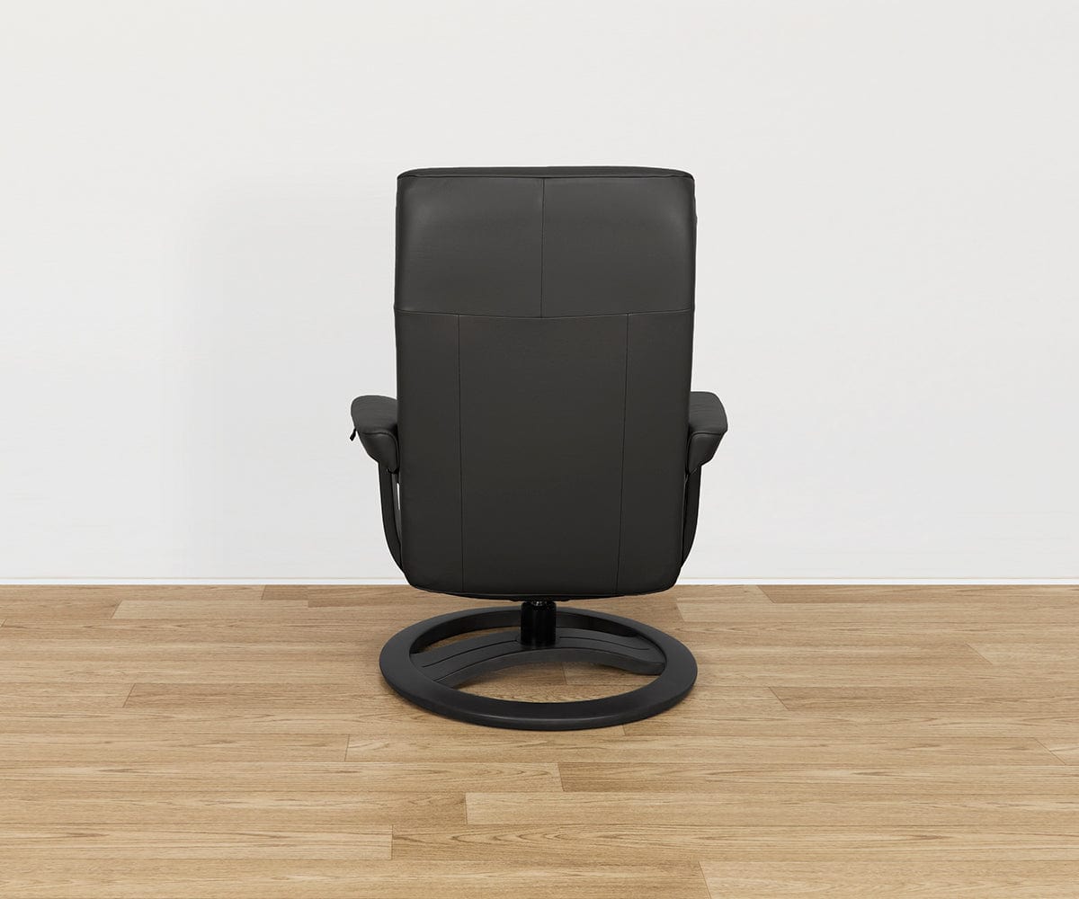 Fauteuil inclinable et ottoman en cuir Hans