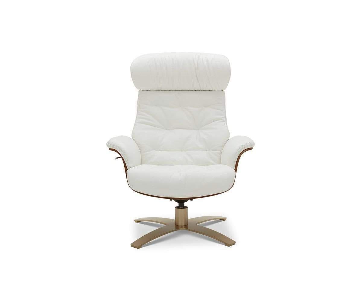 Fauteuil inclinable et ottoman en cuir Anselmo