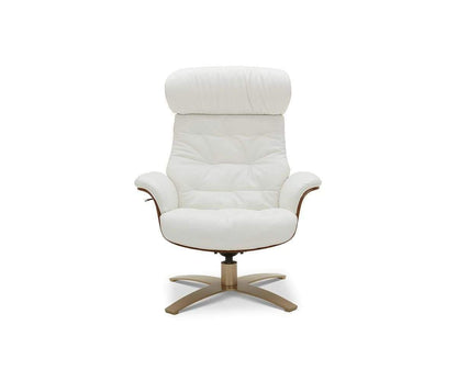 Fauteuil inclinable et ottoman en cuir Anselmo