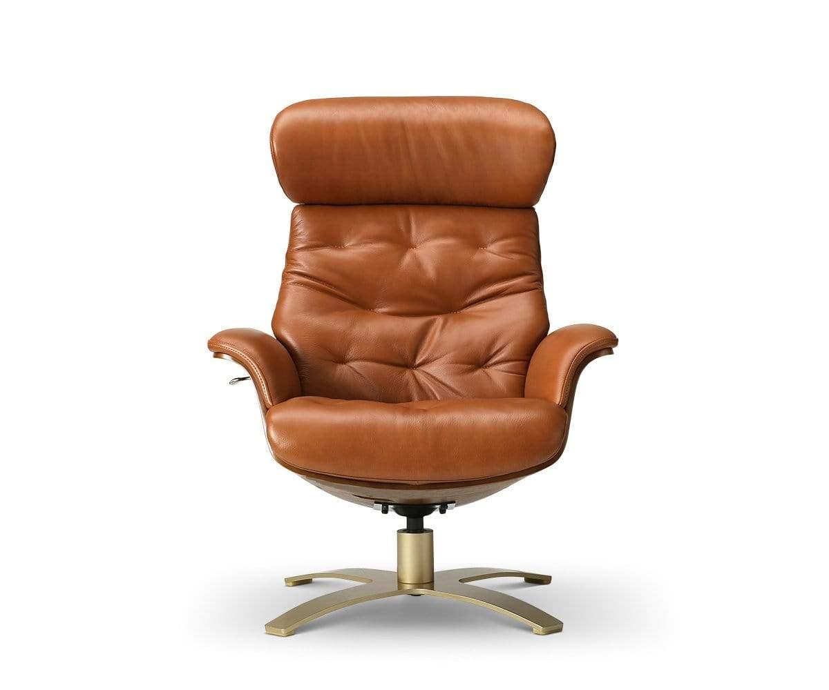 Fauteuil inclinable et ottoman en cuir Anselmo