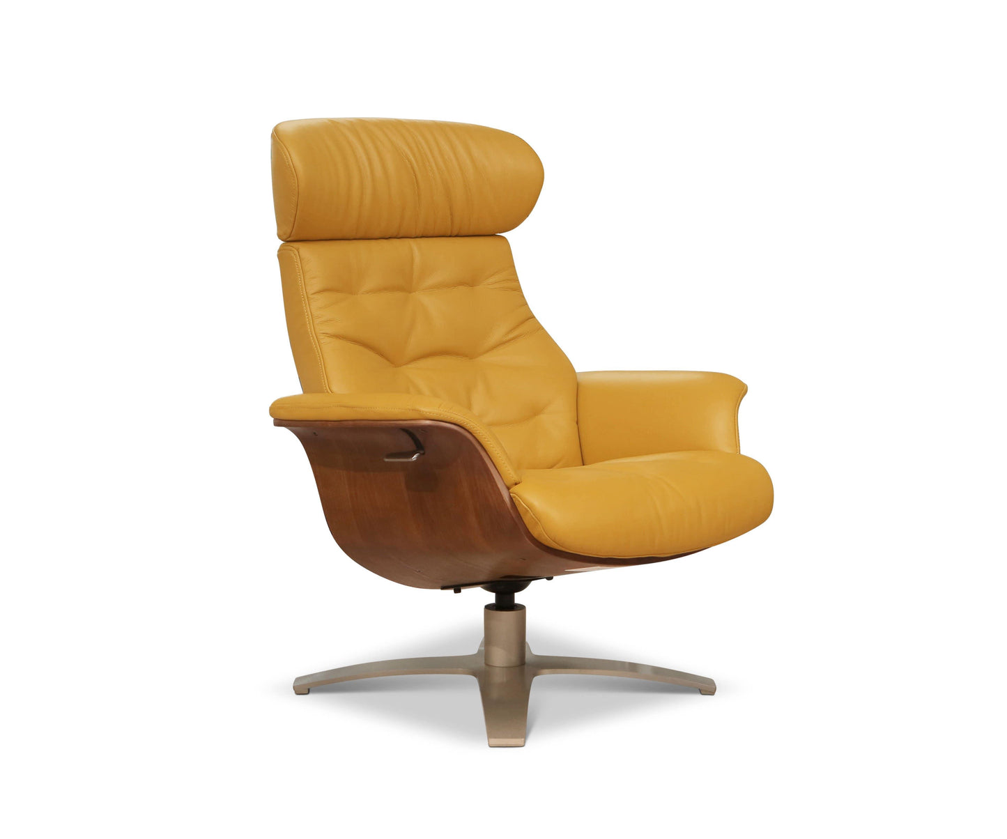 Fauteuil inclinable et ottoman en cuir Anselmo