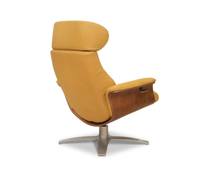 Fauteuil inclinable et ottoman en cuir Anselmo