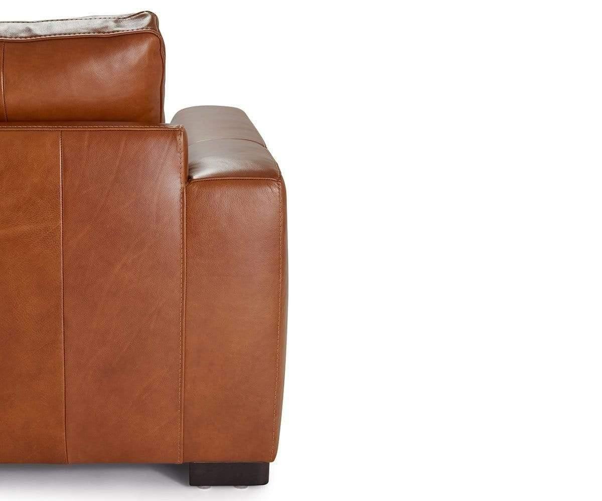 Chaise sectionnelle droite en cuir Braxten