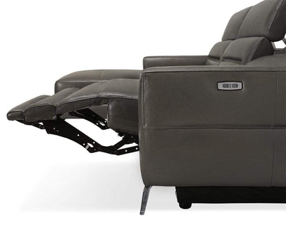 Canapé sectionnel inclinable électrique gauche en cuir Vetali