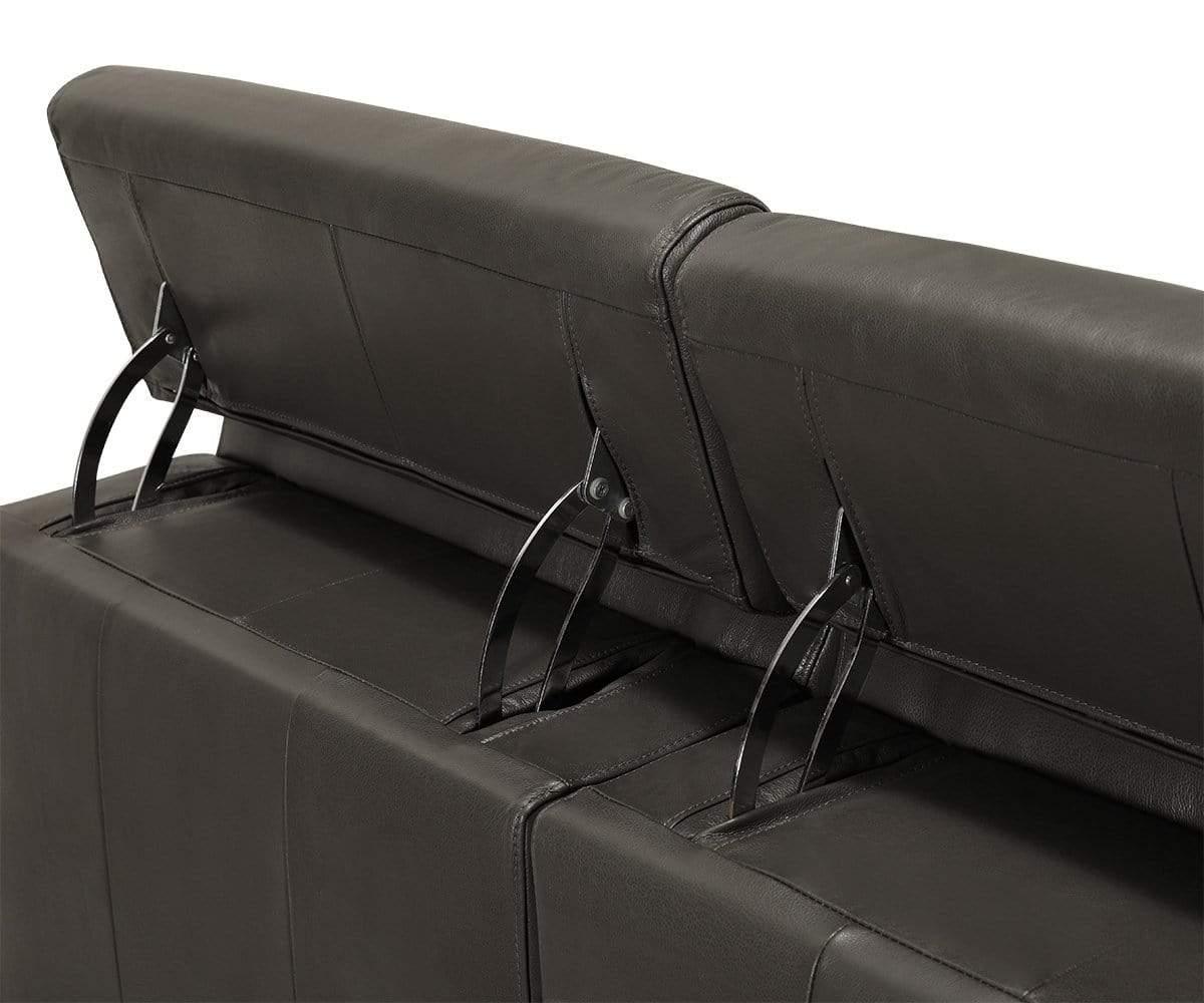 Canapé sectionnel inclinable électrique en cuir Vetali à droite