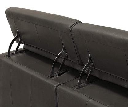 Canapé sectionnel inclinable électrique en cuir Vetali à droite