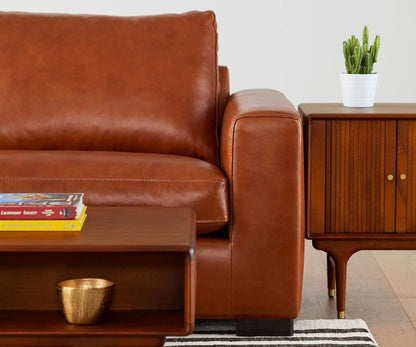 Chaise sectionnelle gauche en cuir Braxten