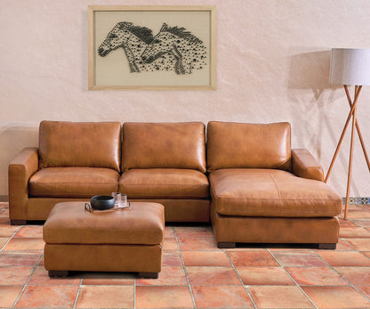 Pouf en cuir Braxten