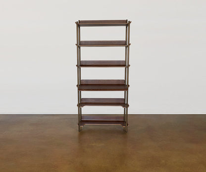 Freya 6 étagères avec bureau - Noyer