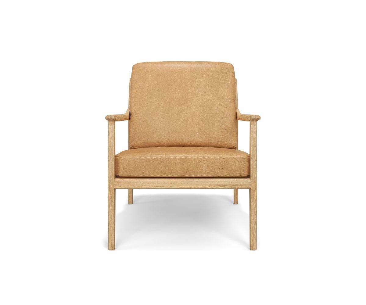 Fauteuil de salon en cuir avec dossier en rotin Bodie