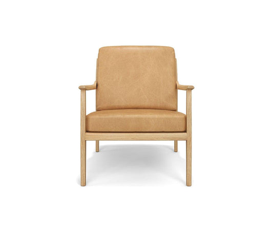 Fauteuil de salon en cuir avec dossier en rotin Bodie