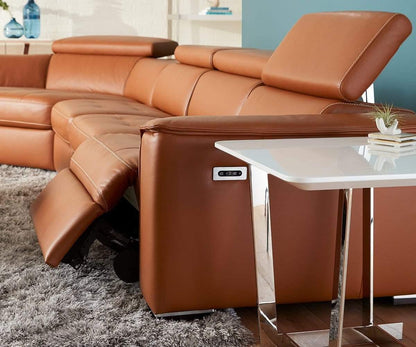 Canapé sectionnel inclinable électrique en cuir Kopervik