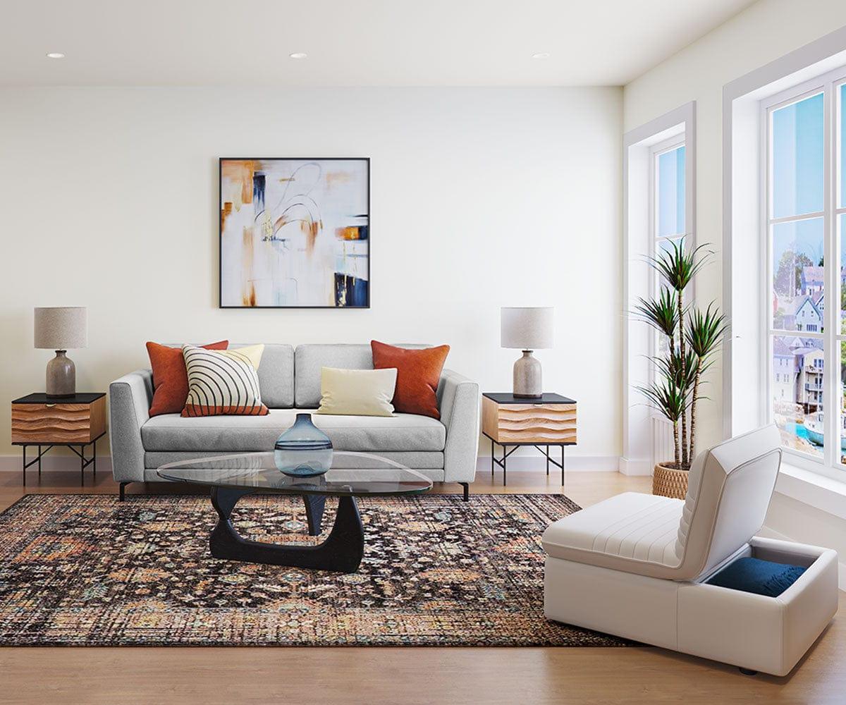 Pouf de rangement et chaise en cuir Tobi