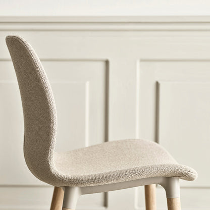Chaise de bar Seed - Rembourrée - Piètement en chêne huilé, pigmenté blanc