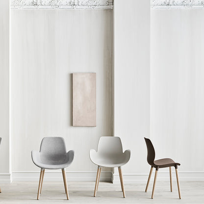 Fauteuil de salle à manger Seed - Rembourré - Piètement en chêne huilé