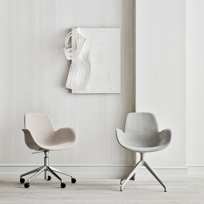 Fauteuil Seed - Rembourré - Piètement 5 branches avec roulettes - Chrome