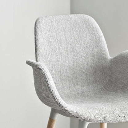 Fauteuil de salle à manger Seed - Rembourré - Piètement en chêne huilé