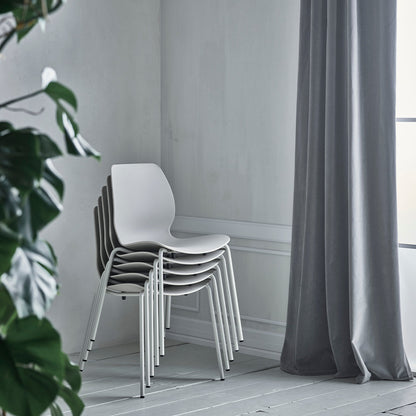 Chaise de salle à manger Seed - Rembourrée - Base chromée