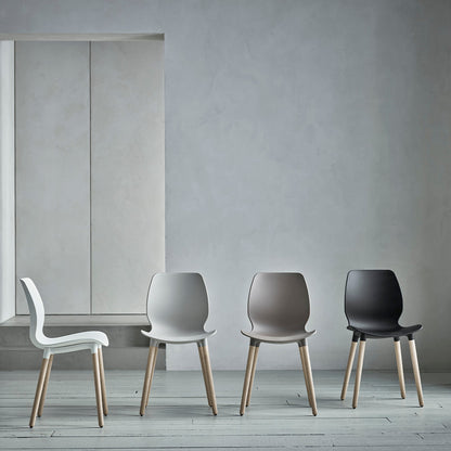 Chaise de bar Seed - Rembourrée - Piètement en acier, laquée gris