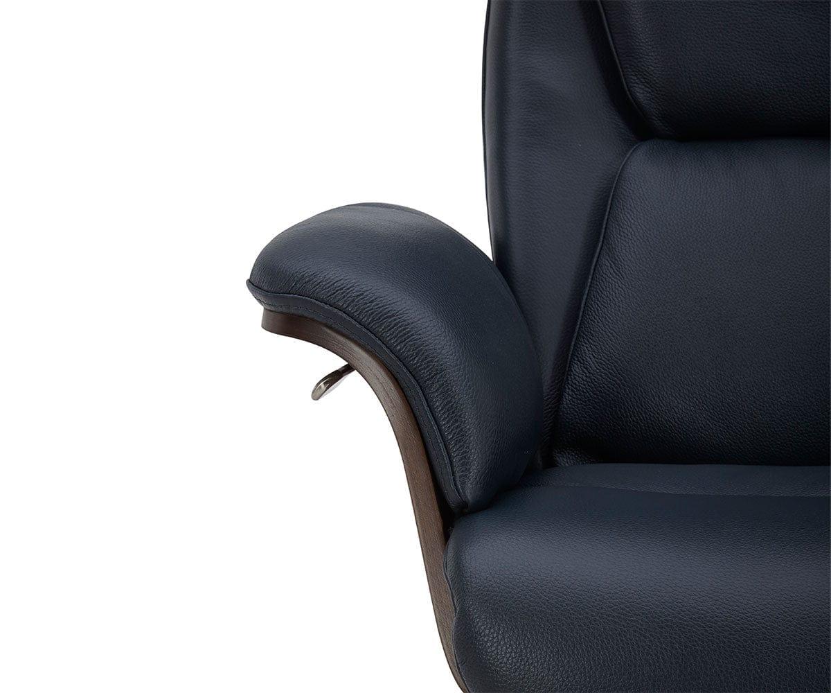 Fauteuil inclinable et ottoman en cuir Alvar