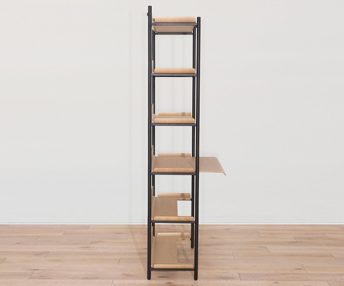 Freya 6 étagères avec bureau - Chêne