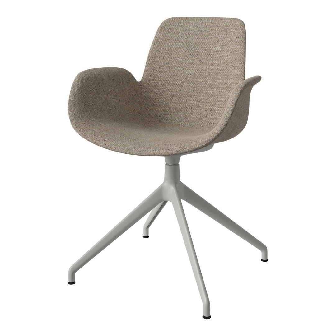 Fauteuil Seed - Rembourré - Piètement 4 branches avec patins - Acier laqué gris