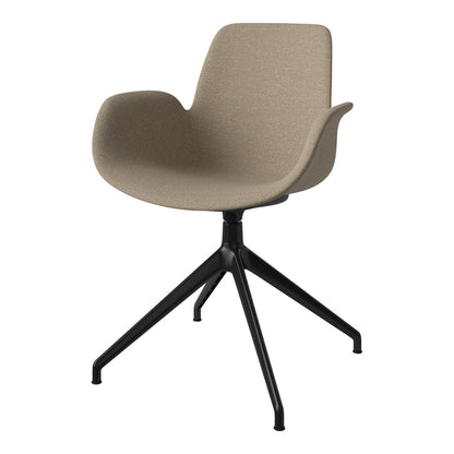 Fauteuil Seed - Rembourré - Piètement 4 branches avec patins - Acier laqué noir